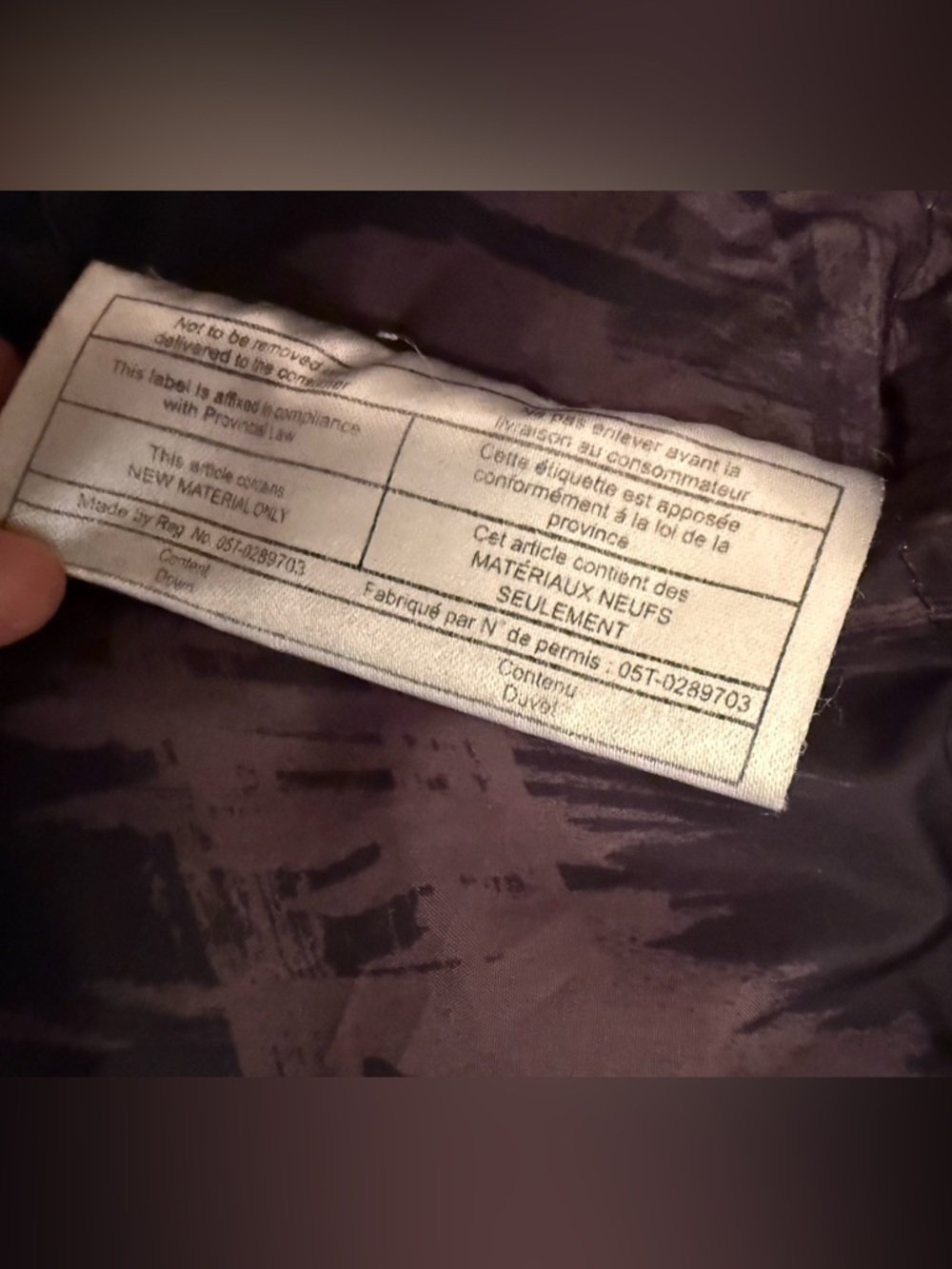 TNF Arctic Down Parka L Gray Herringbone Print Lining F15 - Picture 13 of 15